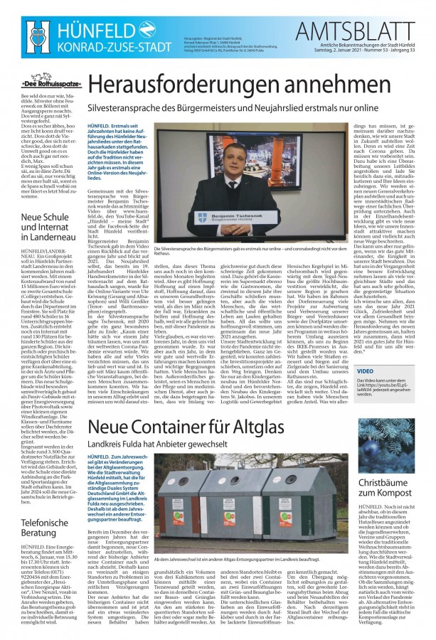 Amtsblatt vom 2. Januar 2020